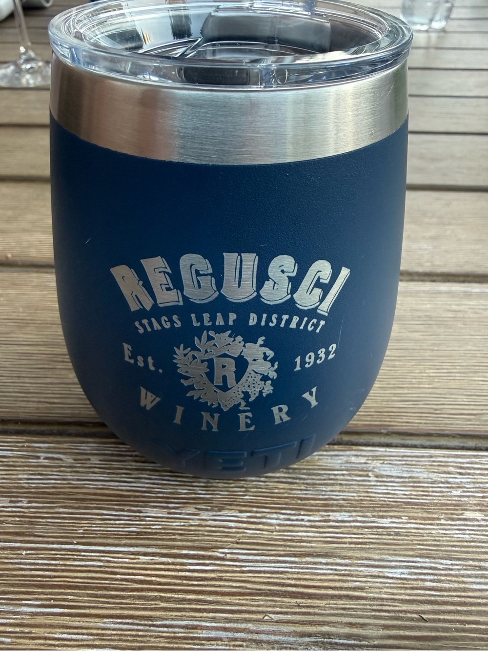 YETI Rambler 10 oz Wine Tumbler Navy Regusci Stags Leap District Winery